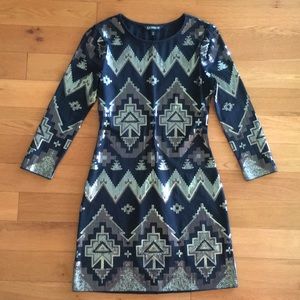 Express Sequin Black Dress